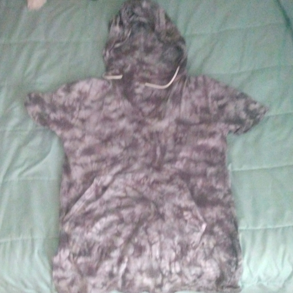Tie dyed EXIST Brand long hoodie short sleeves